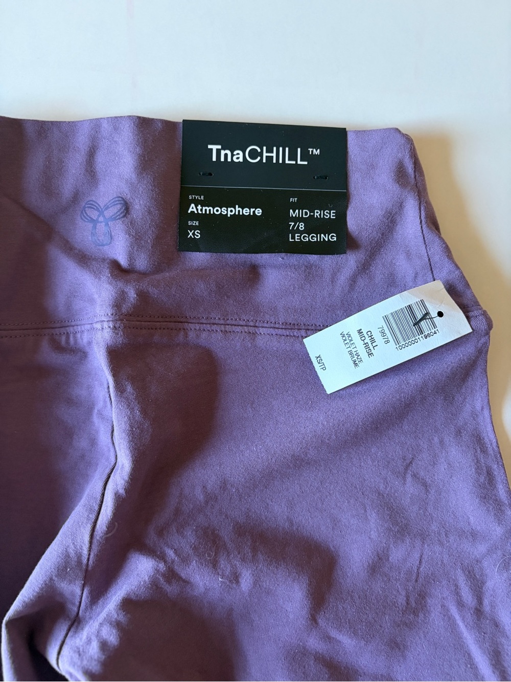 NEW purple Tna chill leggings mid rise 7/8 ankle atmosphere violet haze women XS - Picture 4 of 4